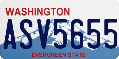 WA license plate ASV5655