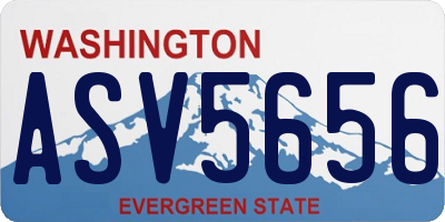 WA license plate ASV5656