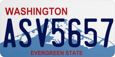 WA license plate ASV5657