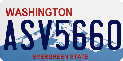 WA license plate ASV5660