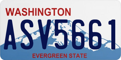WA license plate ASV5661