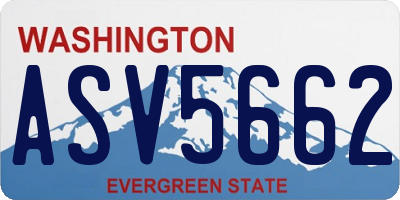 WA license plate ASV5662