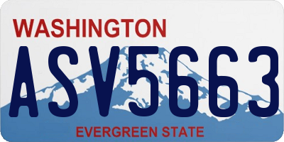 WA license plate ASV5663