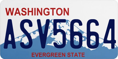 WA license plate ASV5664