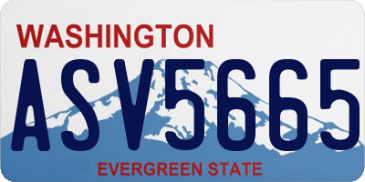 WA license plate ASV5665