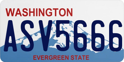 WA license plate ASV5666