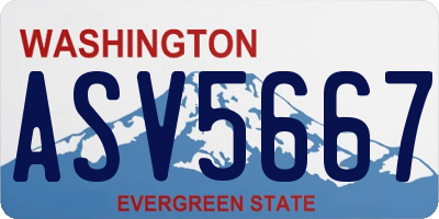 WA license plate ASV5667