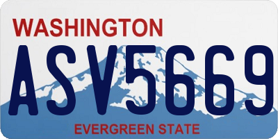 WA license plate ASV5669