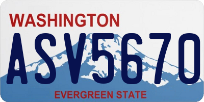 WA license plate ASV5670