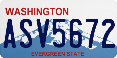 WA license plate ASV5672
