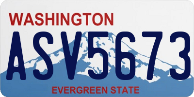 WA license plate ASV5673