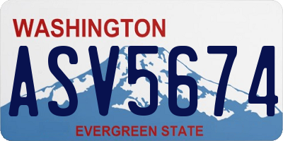 WA license plate ASV5674