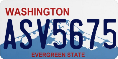 WA license plate ASV5675