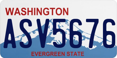 WA license plate ASV5676