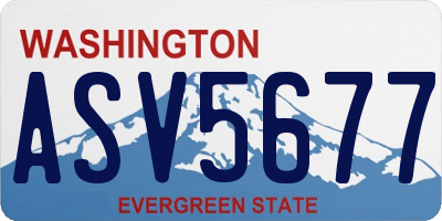 WA license plate ASV5677