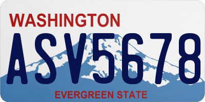 WA license plate ASV5678