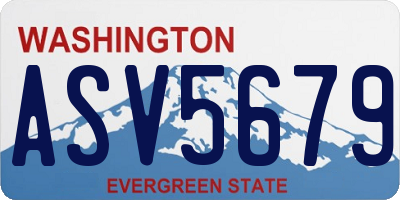 WA license plate ASV5679