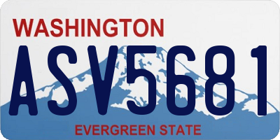 WA license plate ASV5681