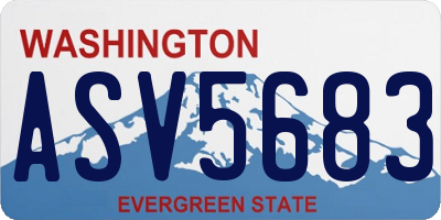 WA license plate ASV5683