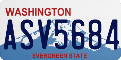 WA license plate ASV5684