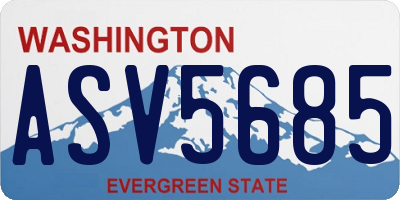 WA license plate ASV5685