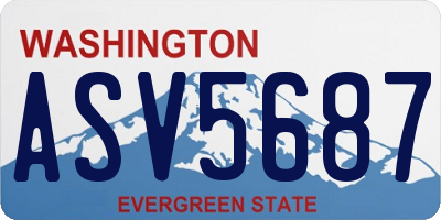WA license plate ASV5687