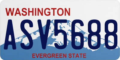 WA license plate ASV5688