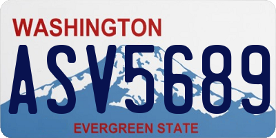 WA license plate ASV5689