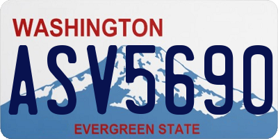 WA license plate ASV5690