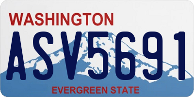 WA license plate ASV5691