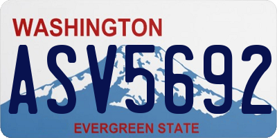 WA license plate ASV5692