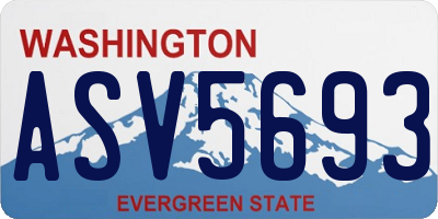 WA license plate ASV5693