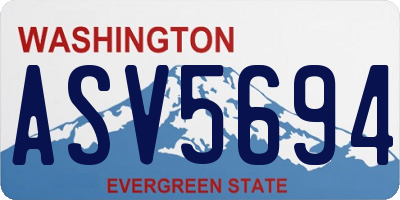 WA license plate ASV5694