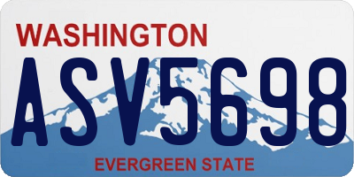 WA license plate ASV5698
