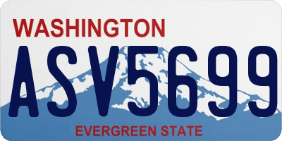 WA license plate ASV5699