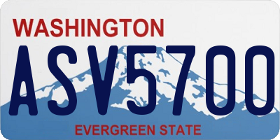 WA license plate ASV5700