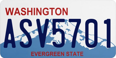 WA license plate ASV5701