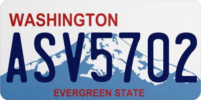 WA license plate ASV5702