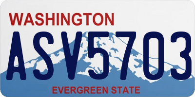 WA license plate ASV5703