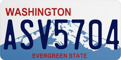 WA license plate ASV5704