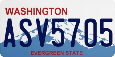 WA license plate ASV5705