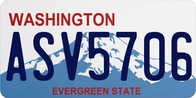 WA license plate ASV5706