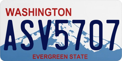 WA license plate ASV5707