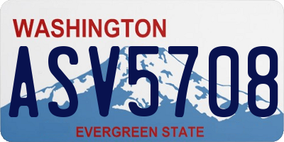 WA license plate ASV5708