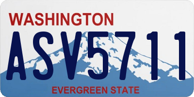 WA license plate ASV5711