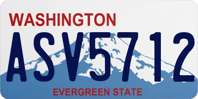 WA license plate ASV5712