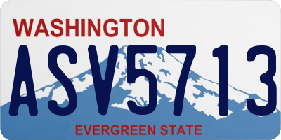 WA license plate ASV5713
