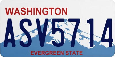 WA license plate ASV5714