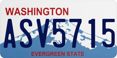 WA license plate ASV5715