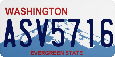 WA license plate ASV5716